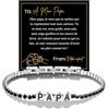 FANCIBAND Cadeau Papa Bracelet Homme Acier Inoxydable Bracelets de Tennis Avec le Mot PAPA Avec 3mm Zircon, Fete des Peres Cadeau Anniversaire Papa Fête Des Pères Noël Thanksgiving