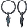 Odinstone Orecchini da uomo Creoli Viking Uomo Punta di lancia Nero Celtico Viking Freccia Orecchini Gioielli nordici per donna