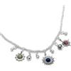 VLNET ® | Vestopazzo collana girocollo cosmo con charms ispirati allo spazio e pietre | placcata in argento | lunghezza 38+8 cm | lavorazione artigianale | nickel tested