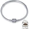 HappyStar Bracciale Donna Argento 925, Bracciali Bead Charm Da Donna,Braccialetto in Argento Sterling con chiusura Regali per donne.