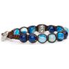 Tamashii bracciale Originale con Ruota della Preghiera Agata blu striata.BHS1100-141