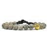 Samsara Bracciale Tibetano Buddista con Agata Fossile, Lunghezza Regolabile, Gioiello Ispirato alla Tradizione Spirituale con Filo in Cotone Cerato Resistente, Accessorio Unisex Artigianale