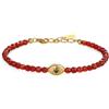 COAI Bracciale Pietre Naturali da Donna con Charm Occhio Turco, Bracciale da Donna con Perline di Corniola Rossa e Amuleto Malocchio