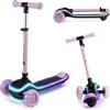 kk Kinderkraft Kinderkraft RAKET Monopattino Bambini 2+ Anni a 3 Ruote con Luci LED RGB - Leggero e Pieghevole, Manubrio Regolabile, Sistema di Equilibrio, Freno Sicuro, Rosa