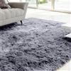 FARYODI Tappeto a pelo lungo, soffice, antiscivolo, lavabile, morbido e moderno, per soggiorno, camera da letto e cameretta dei bambini (grigio, 120 x 160 cm)