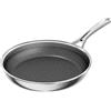 Innerwell Padella 28 cm in Acciaio Inox con Rivestimento in Ceramica, Antiaderente, senza PFAS/PFOA/PTFE, Adatta a Induzione, Gas, Elettrico, Forno e Lavastoviglie, Padella Professionale