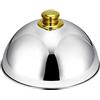 HAOHIZE Cloche Acciaio per Hamburger, Copertura per imbastitura in Acciaio Inossidabile, Copertura per Alimenti Cupola Piatto da Portata, Piatto da Pranzo Cena per Ambiente Cottura(Oro)