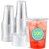 Eupako 100 bicchieri di plastica da 10 oz/300 ml con coperchio - bicchieri monouso trasparenti per bevande, profumi, frullati, adatti al frigorifero e impilabili