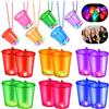 RURIZHONGTIAN 12 bicchieri da liquore a LED con catena, bicchieri da liquore a LED, colorati con catena, per carnevale, addio al nubilato, decorazione della sposa, festa al neon