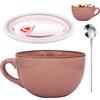 YUNXCNA Tazza da Caffè Grande, 700 ml Tazza in Ceramica, Tazzas Grandes in Ceramica, Tazzas da Caffè Grande con Manico, Tazzas per Cappuccino, per Farina D'avena, Zuppe Calde, per Cereali e Tè, Rosa