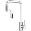 FORIOUS Rubinetto da cucina, Rubinetto miscelatore cucina con doccetta estraibile, Rubinetto lavello cucina 360° rotante, miscelatore monocomando acqua calda e fredda, Cromo Lucido