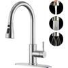 TechVizrs Rubinetto da Cucina Estraibile, Rubinetto da Lavabo Estraibile Due Funzioni di Spruzzo Acciaio Inossidabile Rubinetto da Lavello Girevole a 360° per Bagno e Cucina