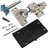 AERZETIX - Kit di 4 cerniere invisibili a mezza sovrapposizione 110° con clip ammortizzatore 3D regolazione + dima di foratura Ø35mm + fresa Ø35mm + punta Ø2.5mm + 16 viti Ø3.5x16mm e bit PZ2