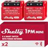 Shelly 1PM Mini Gen3, Relè Intelligente WiFi e Bluetooth, 1 Canale, 8A, Misurazione di Potenza, Domotica, Controllo Remoto, Alexa e Google Home, iOS Android, Nessun Hub Necessario (2 pezzi)