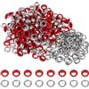 QUARKZMAN 200 Set Kit Occhielli in Metallo 6mm 1/4 Occhiello per Teloni Piccolo con Foro Rondelle per Scrapbooking Scarpe Abbigliamento Pelle Tela, Rosso