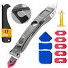 FOLAI Professionale Strumento per Calafataggio 5 in 1,Spatola per Silicone Raschietto Togli Silicone Spatole per Silicone Calafataggio Flex Kit Silicone con Grout Remove per Bagno,Cucina,Pavimento