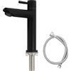SEMANEY Rubinetto acqua fredda nero per gli ospiti, SEMANEY rubinetto bagno solo acqua fredda,Miscelatore monocomando acqua fredda rubinetti in acciaio inox 304