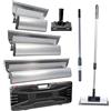 LAOYE 3 spatole rivestite per levigatura, 60 cm, 40 cm, 25 cm, manico in lega di alluminio, lama da lisciare, rivestita, coltello da rivestimento, con asta telescopico, 80 - 130 cm, in acciaio inox