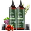 Botanic Hearth Olio di tea tree puro al 100% per la crescita dei capelli, infuso con oli di jojoba e vinaccioli, olio per capelli, ripara i capelli secchi danneggiati, rinforzante, più sano, tonico