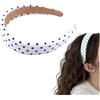 Guqqeuc Fascia a pois per donne ragazze fasce bandana bianche per capelli spessi sottili accessori per capelli per ragazze adolescenti fasce a pois per feste cosplay fascia di halloween