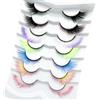 Holzsammlung Ciglia Finte Colorate Ombre, 25mm Ciglia a Strisce Colorful Angelo Morbide Lunghe Finte Soffici Ciuffi Alate Estensioni Ciglia in Fibra Colorata per Stage Party Cosplay Halloween, 7 Paia