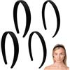WhizNook 4 Pezzi Cerchietti Per Capelli Da Donna Larghi E Rigidi In Plastica, 1.5Cm/2.5Cm Fascia Rigida Alla Moda, Diversi Modelli Stile Retrò Morbidi Antiscivolo Cerchietti Semplici Fasce per Capelli