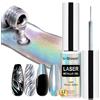 U-Shinein Gel per pittura metallica, nail art effetto specchio 3D, lucidante per unghie, argento laser