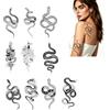 YDYSAA 10 Fogli Serpenteform Totem Tatuaggi Nero Adesivi Per Tatuaggi Temporanei Rimovibili Impermeabili Adesivi Tatuaggi Realistici a Forma Di Pitone Per Adulti 3D Adesivi Tatuaggi Per Corpo Braccio Gamba