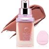 Boobeen Trucco Fard Liquido Finitura Rugiada, Leggero Alto Pigmento Opaco Morbido Fard in Crema per Guance, Colore Fard Naturale Liscio a Lunga Durata, con Puff