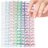 Laza Cat Eye - Unghie finte a pressione, 7 colori, corte, quadrate, riutilizzabili, naturali, in 15 misure, per donne e ragazze, qualità professionale, serie Macaroon