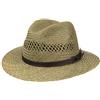 LIPODO Traveller Cappello di Paglia Unisex Estivo 100% Paglia con Cordoncino Marrone Pelle S-XL