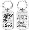 Yobent Regalo per 81° compleanno per uomo 1944, 81 anni, regalo di compleanno per donne, portachiavi Happy 81st Bday lui lei, The Legend was Born in 1944, Argento, 2*1.1inch