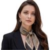 LA FERANI Sciarpa di Seta Satin Halstuch Bandana beige nero corta 70x70cm Classica Estate Sciarpa di Seta Vacanza Viaggio per Occasioni Formali Donna Stile Business Regalo per Lei, 70x70