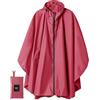 SaphiRose Poncho Pioggia Impermeabile per Adulti Multiuso Mantella Antipioggia con Cappuccio Rosa
