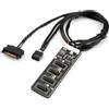 GERUI Estensione hub USB interna, 4 porte USB 2.0 interne, splitter USB a 9 pin per cavo di alimentazione SATA, connettore splitter USB 2.0 per scheda madre, adattatore CPU, ventola e luce RGB