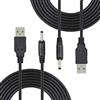 Liwinting 2pz 1.5m Cavo Adattatore di Alimentazione da USB 3.5 mm x 1.35 mm DC Barrel JACK 5V Caricatore - Nero