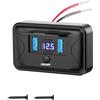Intckwan 12V USB presa a parete, 84W 4 porte 2X PD3.0 & 2X QC3.0 carica rapida con interruttore e voltmetro LED blu, per camper, autobus, barca, trattore, golf cart
