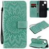 MHHQ Cover per Xiaomi Redmi 9C Custodia di Pelle Case Flip Portafoglio Retro Libretto Magnetico Protettiva Non Graffi Funzione Supporto Bumper Fiore Girasole per Xiaomi Redmi 9C - Verde