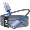 Nersligek Cavo Prolunga USB 2.0 2M, Cavo USB Tipo A Maschio a Femmina Nylon Cavi Estensione Trasferimento Dati per Stampante, Webcam, Mouse, Hub, Gamepad, Scanner, Unità Flash