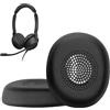 kwmobile 2x Cuscinetto Cuffie Compatibile con Jabra Evolve 2 30 Pad - Cuscinetti Ricambio Cuffie Over Ear Simil Pelle - nero