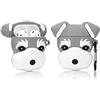 YIGEYI Airpods - Custodia in silicone compatibile con gli Airpods 1 e 2 custodia per cartoni animati 3D, simpatica, divertente [serie di animali da compagnia] (cane Schnauzer)