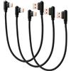 Wvxilyr 3 pezzi Cavo corto USB C a C 30 cm angolo retto 0.3m, 120W Cavo Type C in Nylo, cavi di Trasmissione e ricarica rapida PD 120W Compatibile per Huawei P40 P30 P20 Lite, per Galaxy S20 S10 S9 Note 8