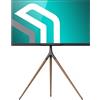 ONKRON Porta TV da Terra Mobile 32-65 pollici, 35 kg, Supporto TV da Pavimento max VESA 400x400 mm, in Legno, Porta Televisore Mobile, Girevole 360°, Treppiede Televisore Universale, Nero, TS1220-B