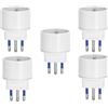 prometeo electronics Set 5pz Adattatore Riduttore Schuko spina 10A Bianco Max 1500W
