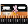 Duracell 12X Duracell AA Plus Power Boost Fino al 150% di Durata Extra (1 Blister Da 12 Batterie) 12 Pile Stilo (MN1500)