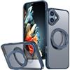 XKchatpt Custodia magnetica con anello ruotabile a 360°Mag-Stand per iPhone 16 Plus; cover rigida in silicone antiurto con supporto ad anello per iPhone 16 Plus（Blu）