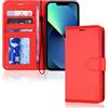 TECHGEAR Cover iPhone 14 Plus- Custodia Portafoglio in Pelle Sintetica con TPU Antiurto, Funzione di Supporto con Slot per Schede e Cinturino da Polso per iPhone 14 Plus (6,7 Pollici, 2022)