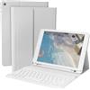 GKABXY Custodia per tastiera per iPad 9/8/7ª generazione (10,2 pollici, 2021/2020/2019), tastiera Bluetooth intelligente magnetica rimovibile senza fili, con portapenne, grigio