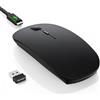 TECKNET Mouse Wireless Bluetooth, Mouse Senza Fili con DPI Regolabile 4800/3200/2400/1600/1200/800, Mouse RF 2.4G con Ricevitore USB, Mouse Portatile Mini da 4 Tasti Compatibile con Laptop, nero
