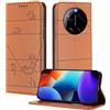XINYEXIN Custodia per Xiaomi 17 Ultra, Cover a Libro in Pelle PU con Blocco RFID, Slot per Carte, Supporto, Protezione Completa Antiurto - Marrone